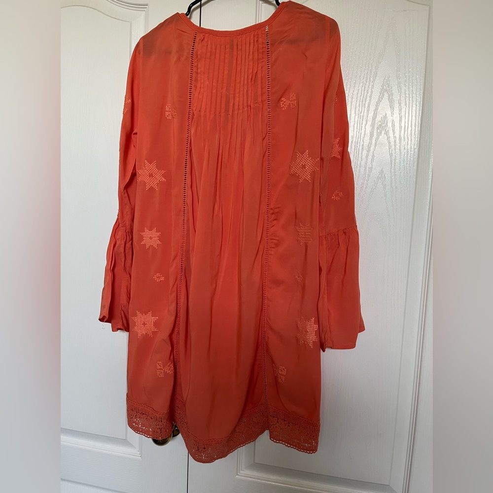 Vibrant Orange Long Sleeve Dress - Picture 2 of 3